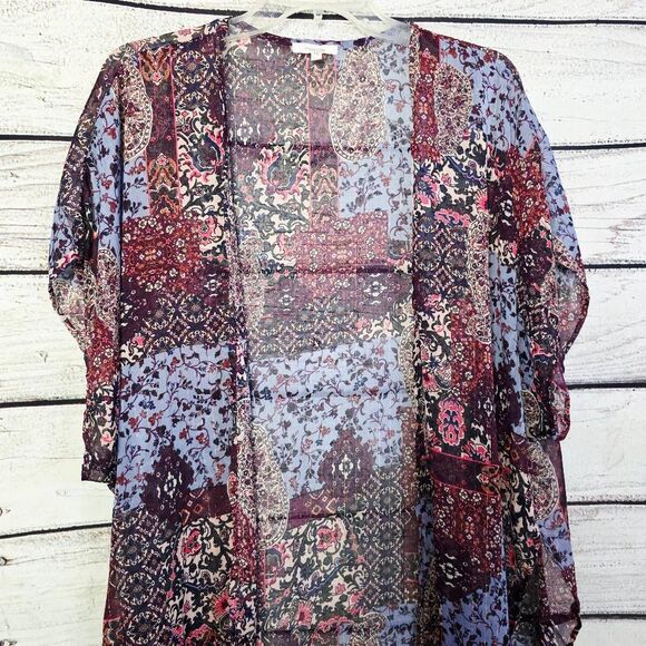 Maurices Multicolor Boho Patchwork Kimono S/M - Picture 2 of 8